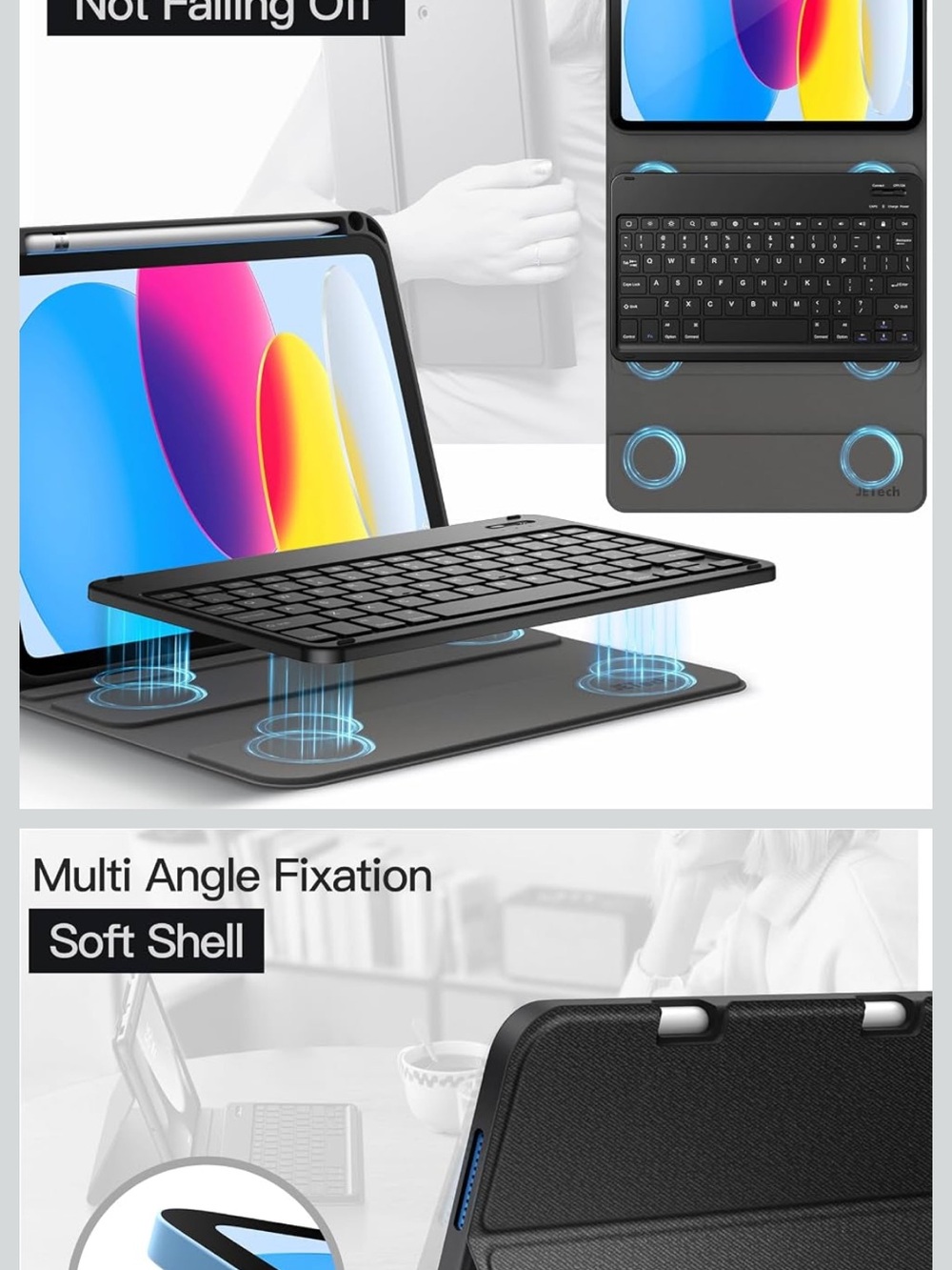 Keyboard case for ipad A16 11th/10th gen, black